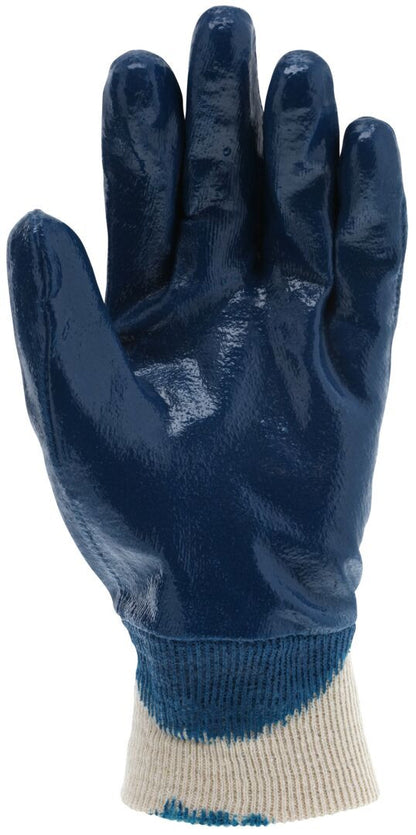 Nitrile-Coated Work Gloves, Interlock Lining, Knit Wrist, Palm and Knuckle Coating