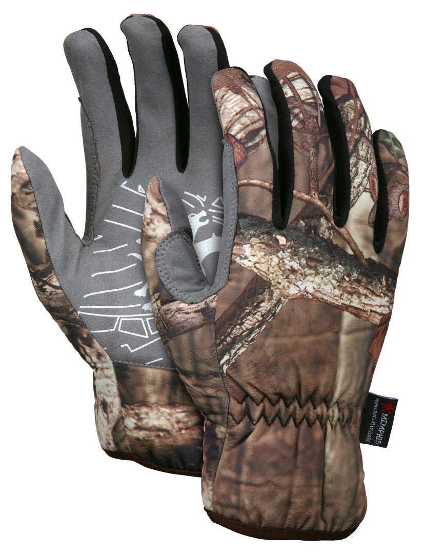 Mossy Oak Camouflage Mechanics Gloves, Synthetic Leather Palm, Slip-On Cuff