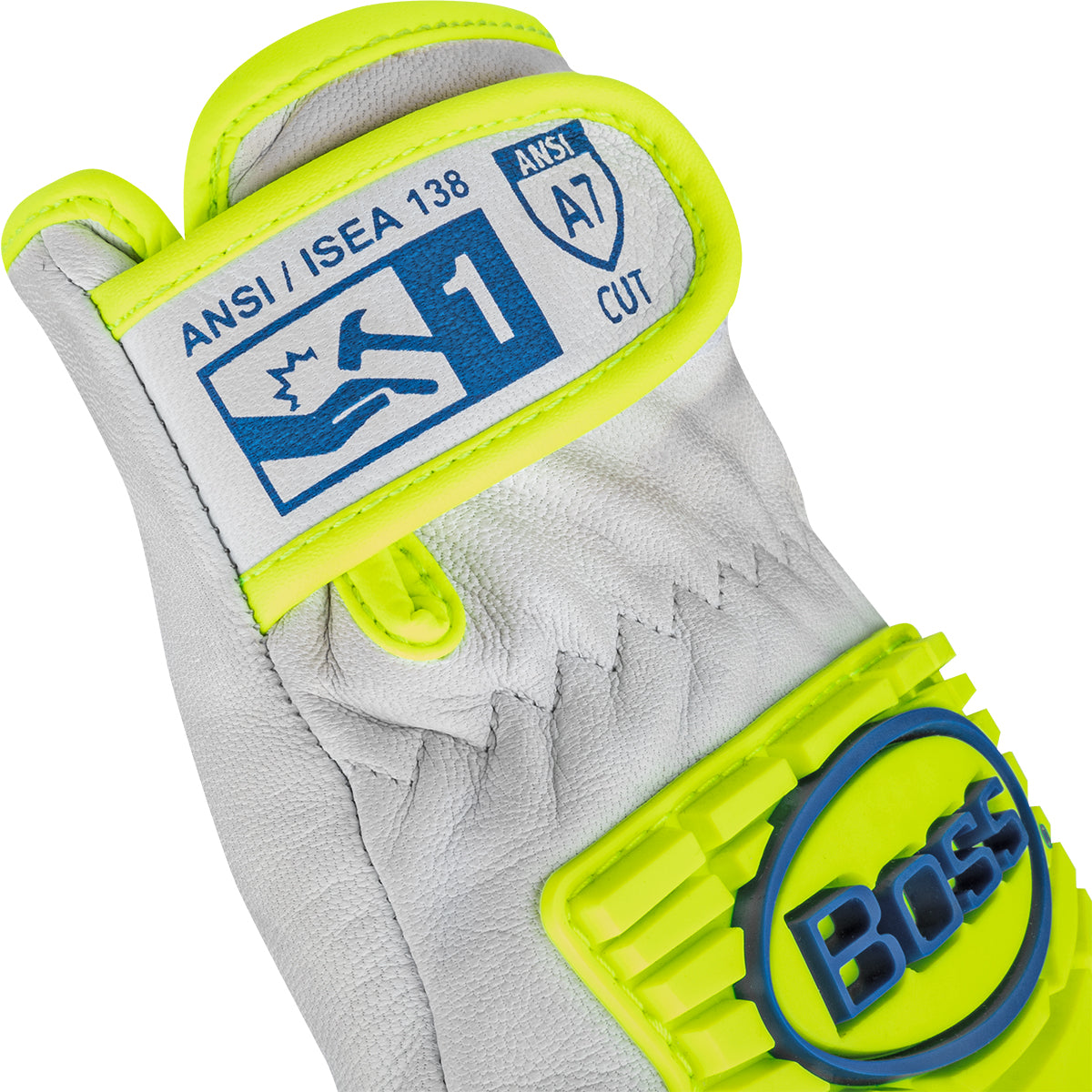 Boss®: Top Grain Goatskin Leather Drivers Glove with Kevlar® Blend Lining and Hi-Vis Impact Protection