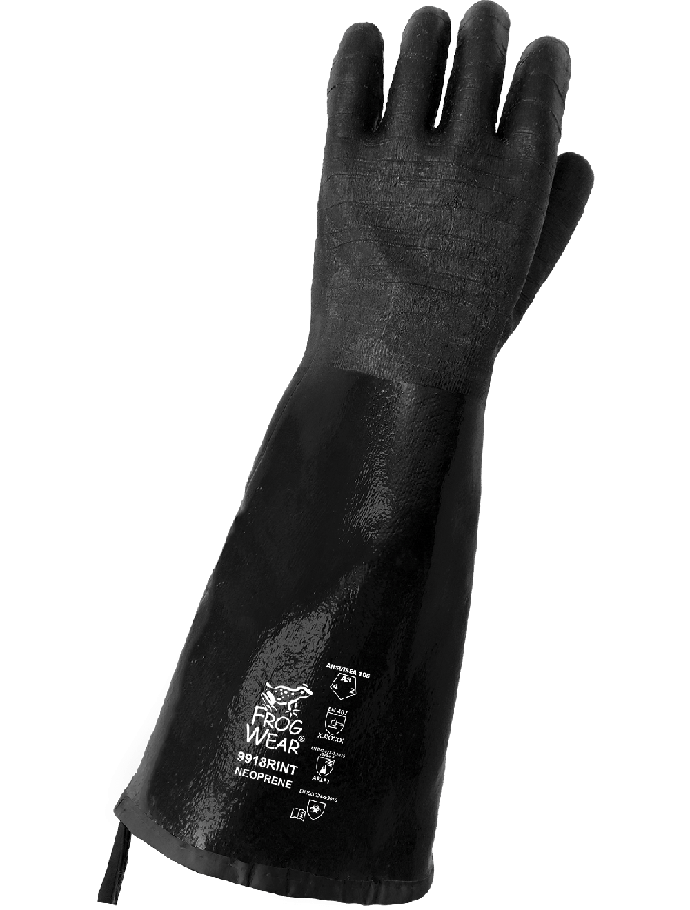FrogWear® Premium Neoprene Rough Etched 18-Inch Insulated Heat Resistant Food/Chemical Handling Gloves - 9918RINT