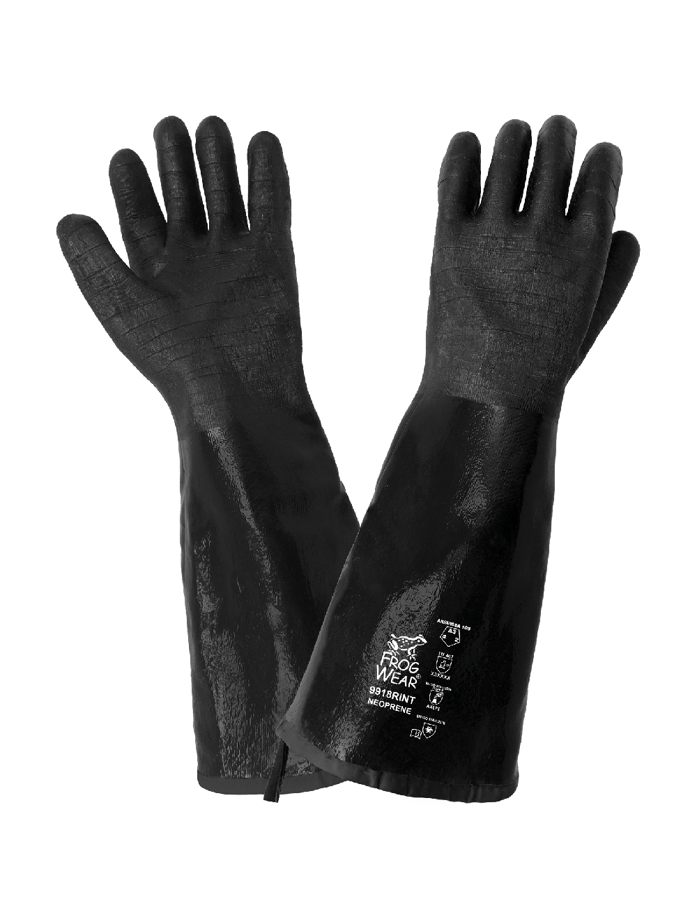 FrogWear® Premium Neoprene Rough Etched 18-Inch Insulated Heat Resistant Food/Chemical Handling Gloves - 9918RINT