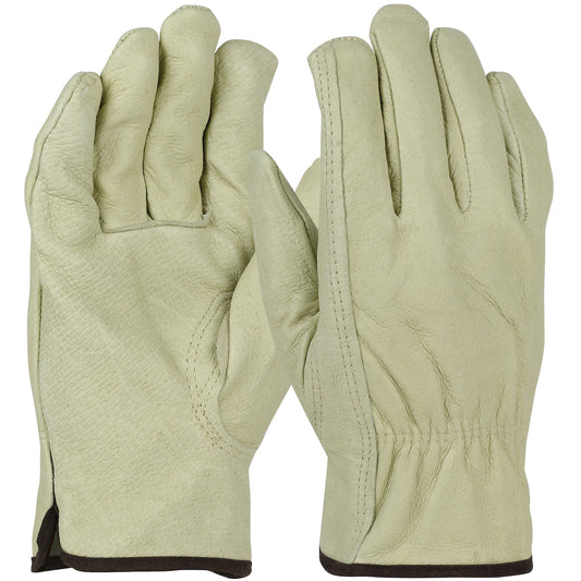 PIP 994KF – Economy Top Grain Pigskin Leather Drivers Glove with Red Fleece Lining - Keystone Thumb