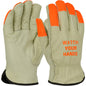 PIP 994KOTP – Top Grain Pigskin Leather Drivers Glove with Black Thermal Lining and Hi-Vis Fingertips & WYH Logo