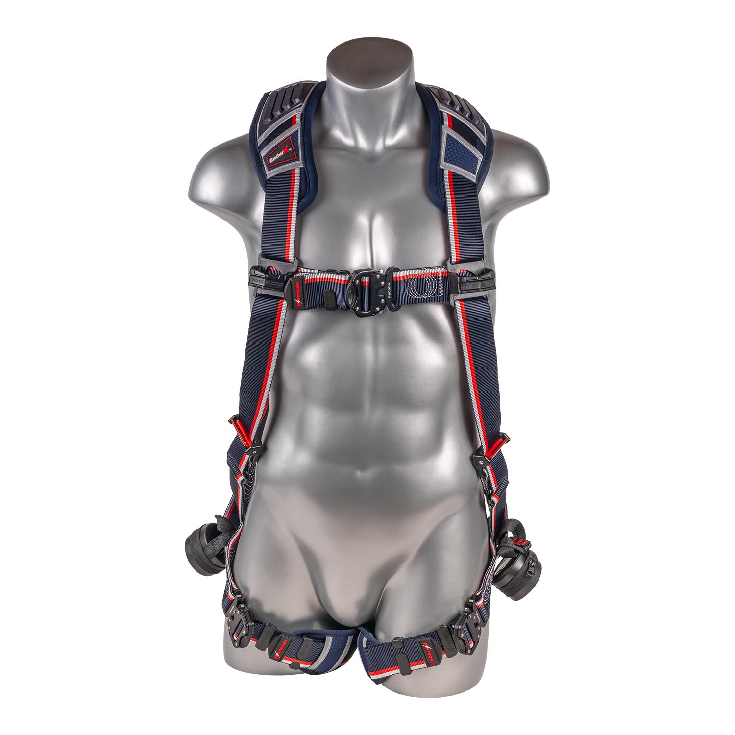 KStrong® EndurX™ 5-Point Full Body Harness, Abrasion Resistant Shoulder Pad, Deluxe Leg Pads, Enhanced Dorsal D-ring Plus™, Quick Slide Adjusters, Trauma Relief Straps, QC Chest/Legs, All Aluminum Hardware (ANSI)