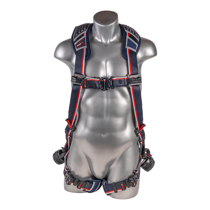 KStrong® EndurX™ 5-Point Full Body Harness, Abrasion Resistant Shoulder Pad, Deluxe Leg Pads, Enhanced Dorsal D-ring Plus™, Quick Slide Adjusters, Trauma Relief Straps, QC Chest/Legs, All Aluminum Hardware (ANSI)