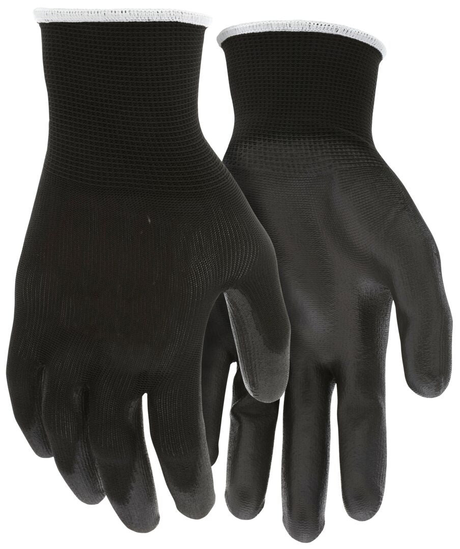 Polyurethane Palm Coated Work Gloves, 13 Gauge Polyester Shell, Knit Wrist