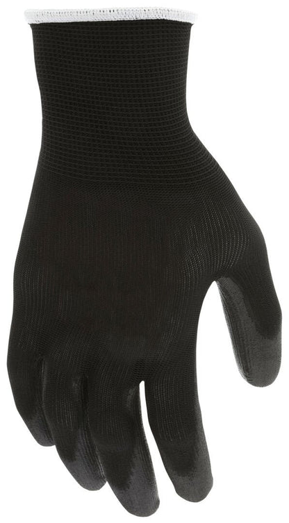 Polyurethane Palm Coated Work Gloves, 13 Gauge Polyester Shell, Knit Wrist