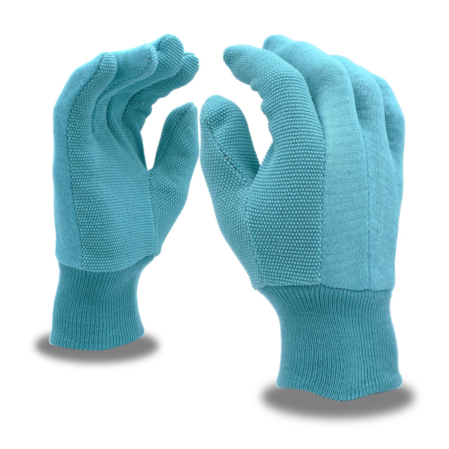 Cordova Cotton Jersey, Turquoise With White PVC #BL19122