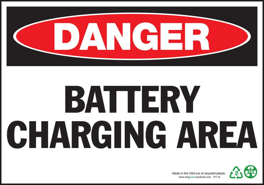 ZING Sign, Danger, Construction Area, 10X14, Plastic - 2972