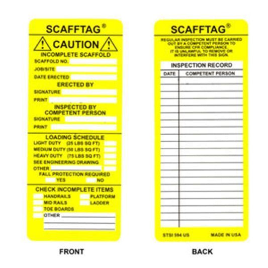 Brady® Scafftag® Caution Inserts