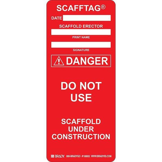 Brady® Scafftag® Danger Inserts
