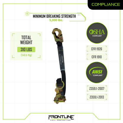 Self-tracking Rope Grab 5/8" with 3' Lanyard RGSS58ES