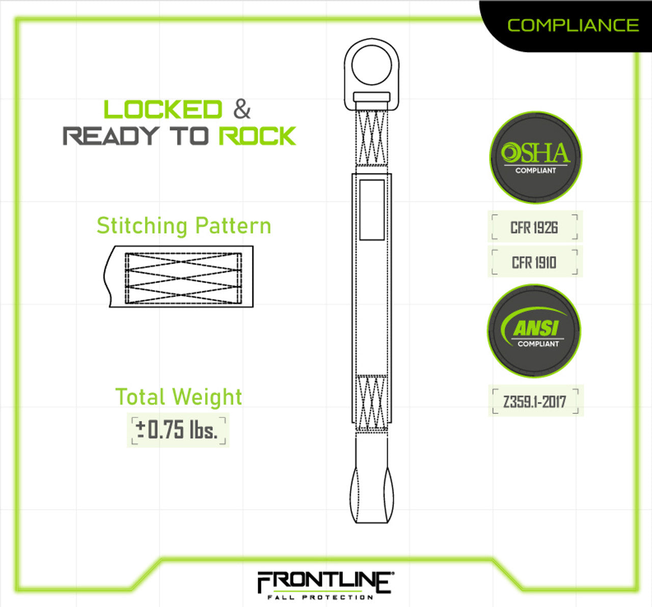 Frontline COSR Concrete Embed Anchor Strap with D-Ring End COSR