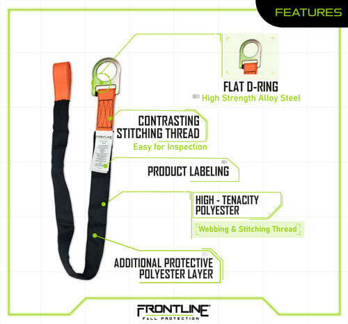 Frontline COSR Concrete Embed Anchor Strap with D-Ring End COSR