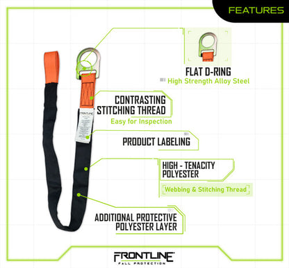 Frontline COSR Concrete Embed Anchor Strap with D-Ring End COSR