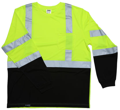 ZING Z-Force High-Visibility Class 3 Black Bottom Long Sleeve Shirt - official Zing product image 1