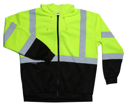 ZING Z-Force High-Visibility Class 3 Black Bottom Full-Zip Sweatshirt - official Zing product image 1