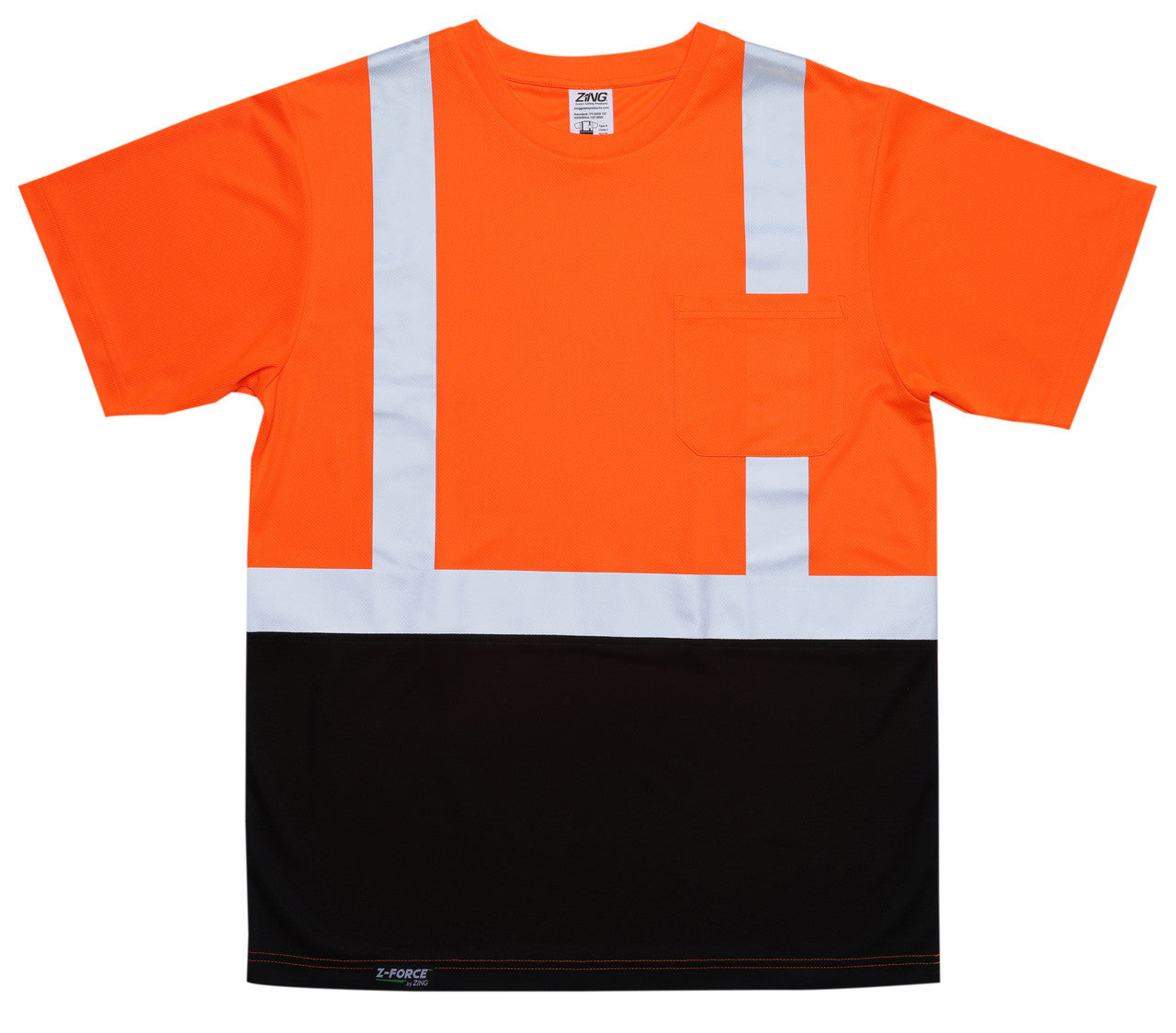 ZING Z-Force High-Visibility Class 2 Black Bottom Short Sleeve T-Shirt - official Zing product image 3