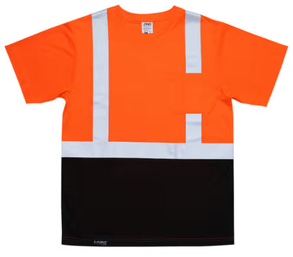 ZING Z-Force High-Visibility Class 2 Black Bottom Short Sleeve T-Shirt