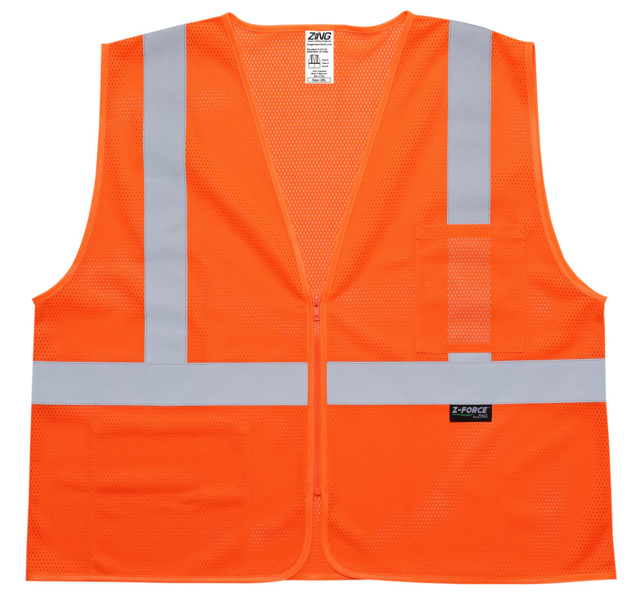 ZING Z-Force High-Visibility Class 2 Mesh Safety Vest with Pockets - official Zing product image 3