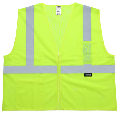 ZING Z-Force High-Visibility Class 2 Mesh Safety Vest with Pockets - official Zing product image 1