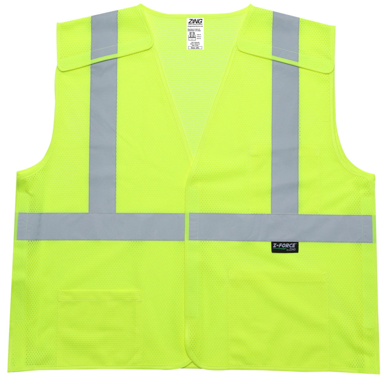 ZING Z-Force High-Visibility Class 2 Mesh Breakaway Safety Vest - official Zing product image 1