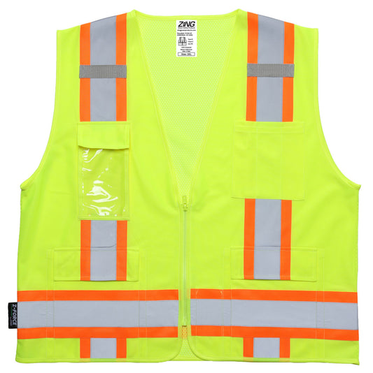 ZING Z-Force High-Visibility Class 2 Heavy Duty Surveyors Two-Tone Safety Vest - official Zing product image 1