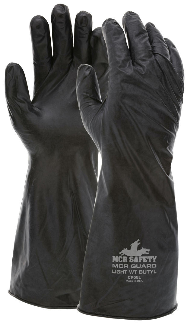 Butyl Rubber Chemical Glove, 5 Mil, 14" Gauntlet Cuff, ESD-Safe