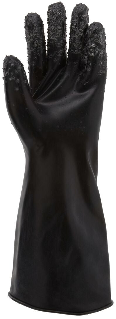 Unsupported Butyl Rubber Glove, 14 mil, Rough Finish, ESD-Safe, Gauntlet Cuff