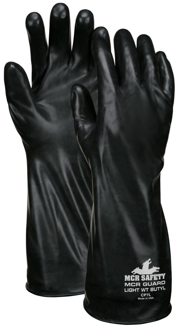 Butyl Rubber Chemical Glove, 7 Mil, 14" Gauntlet Cuff, ESD Safe