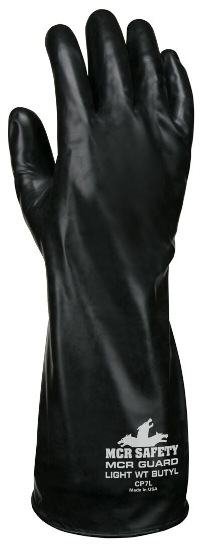 Butyl Rubber Chemical Glove, 7 Mil, 14" Gauntlet Cuff, ESD Safe