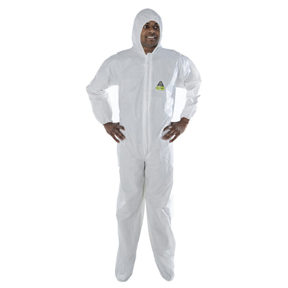 Cordova Defender™ White Microporous Coverall #CPHB - CPHBM
