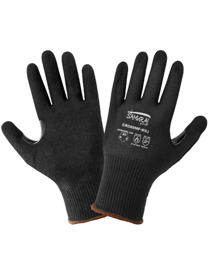 Samurai Glove® Cut, Abrasion, and Puncture Resistant Black Aralene® Nitrile-Coated Gloves - CR588MF