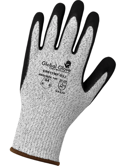 CR611MF-7 Global Glove CR611MF-6 Cut Resistant HPPE Gloves with Double-Dipped Mach Finish Nitrile Palm - CR611MF – Level A4, 13-Gauge PPE