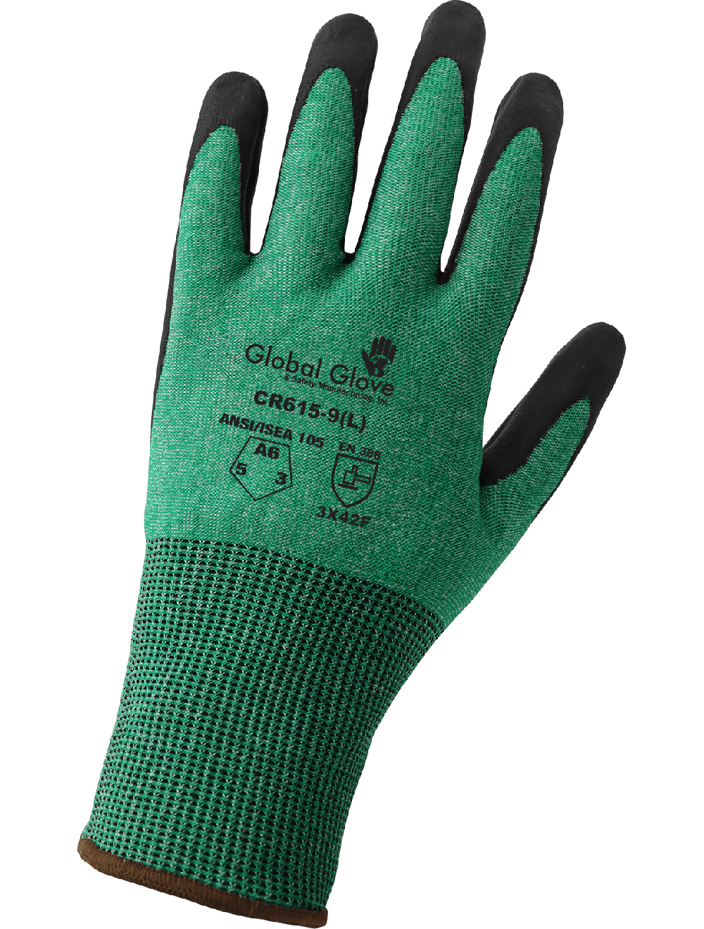 Global Glove - CR615 - Chemical Handling Gloves - cut level A6 - green