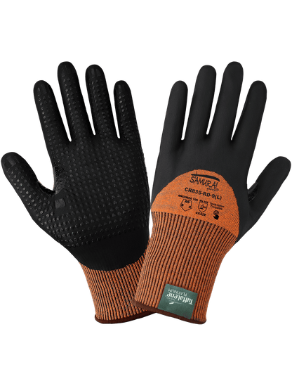 Global CR835-RD-7 Chemical Handling Gloves - cut level A5 - tan