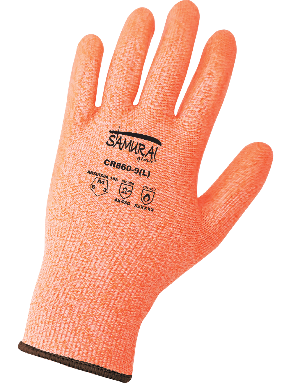 CR860-8 Global Glove CR860-7 Samurai Glove® Supreme Grip Tack-Free Vulcanized Silicone-Coated Cut, Abrasion, and Puncture Resistant Gloves - CR860 – Cut Level A4, 13-Gauge, Polyurethane PPE