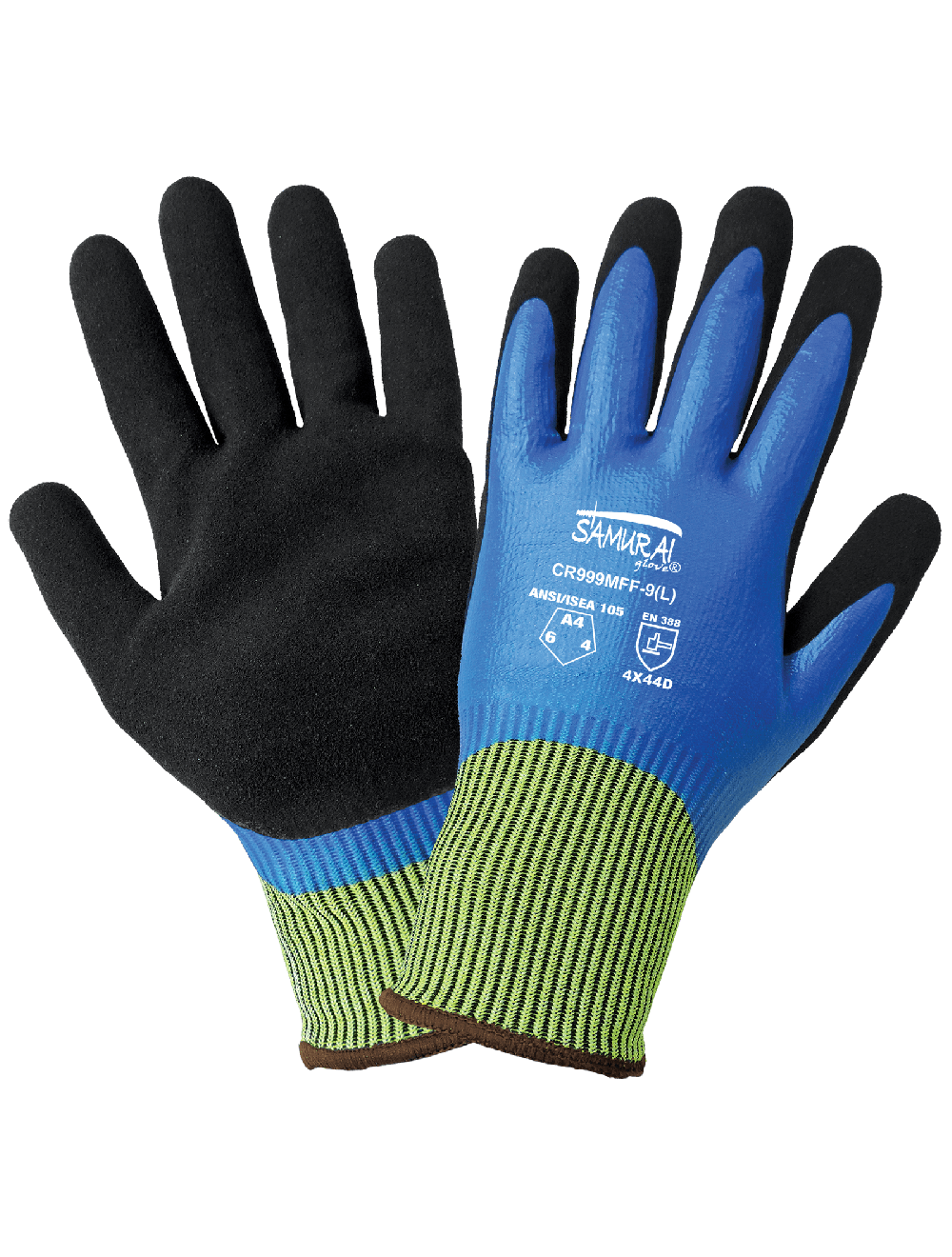Samurai Glove® Tuffalene® UHMWPE Liquid and Cut Resistant Double-Coated Nitrile Gloves - CR999MFF