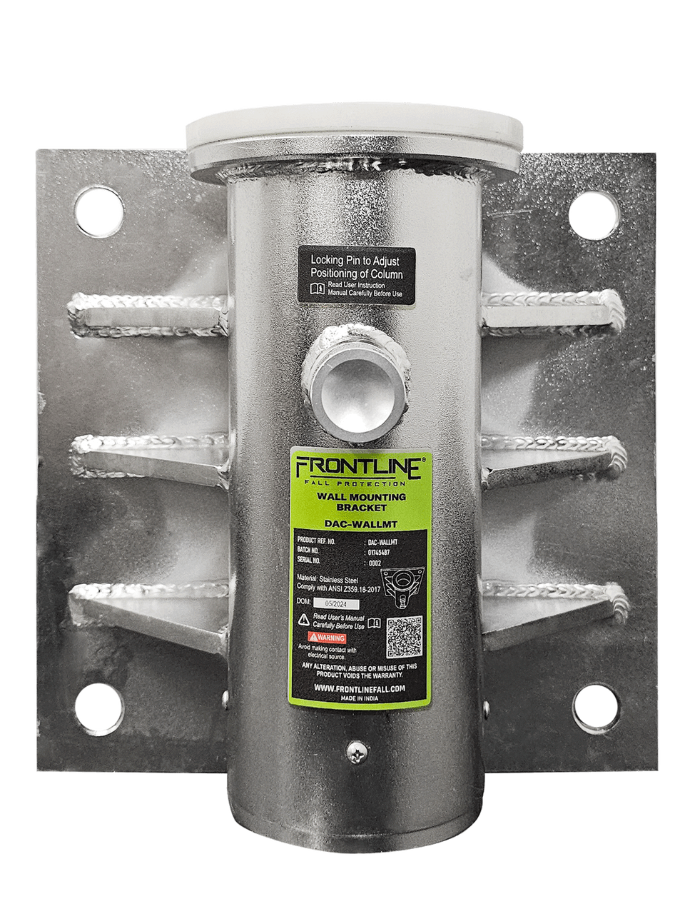 Frontline Fall DAC-WALLMT Confined Space Davit System – Wall Mount Base Only Protection PPE