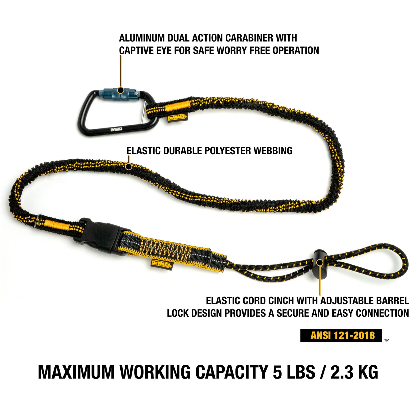DXDP710501 DEWALT Quick Connect Tool Lanyard 5 lbs.(2.3 kg) capacity