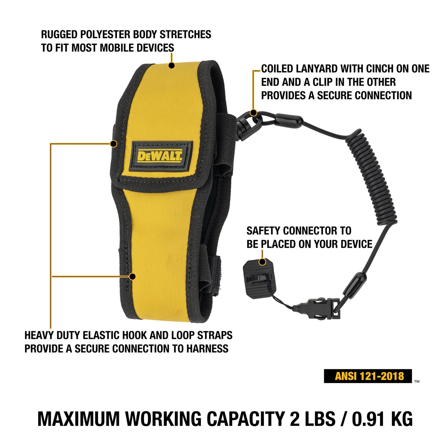 DXDP910600 DEWALT Radio / Mobile Phone Holder with Lanyard