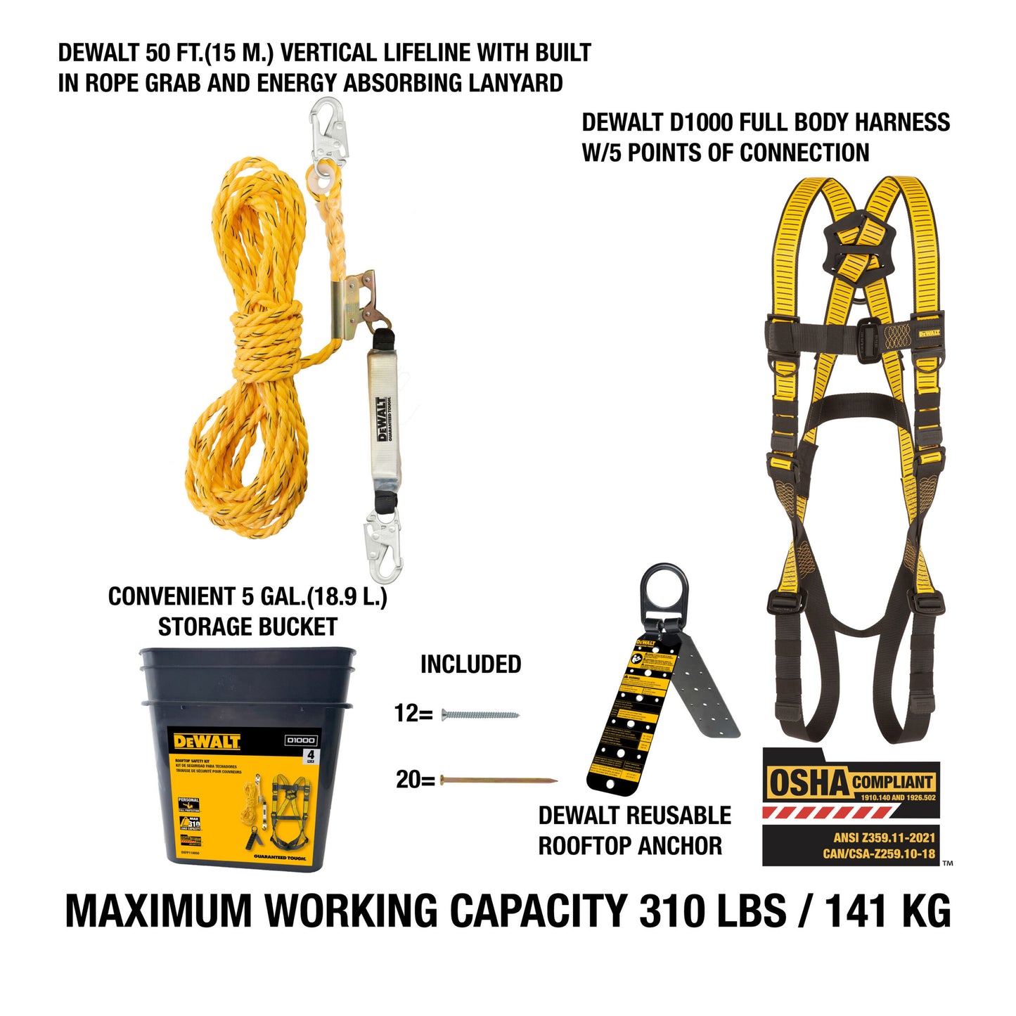 DXFP110050 DEWALT Rooftop Safety Kit