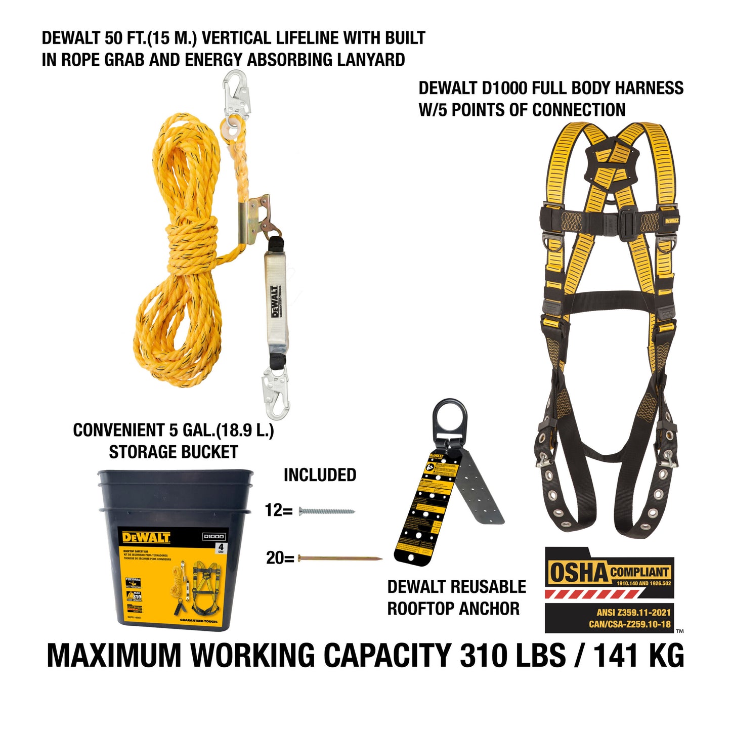 DXFP120050 DEWALT Rooftop Safety Kit