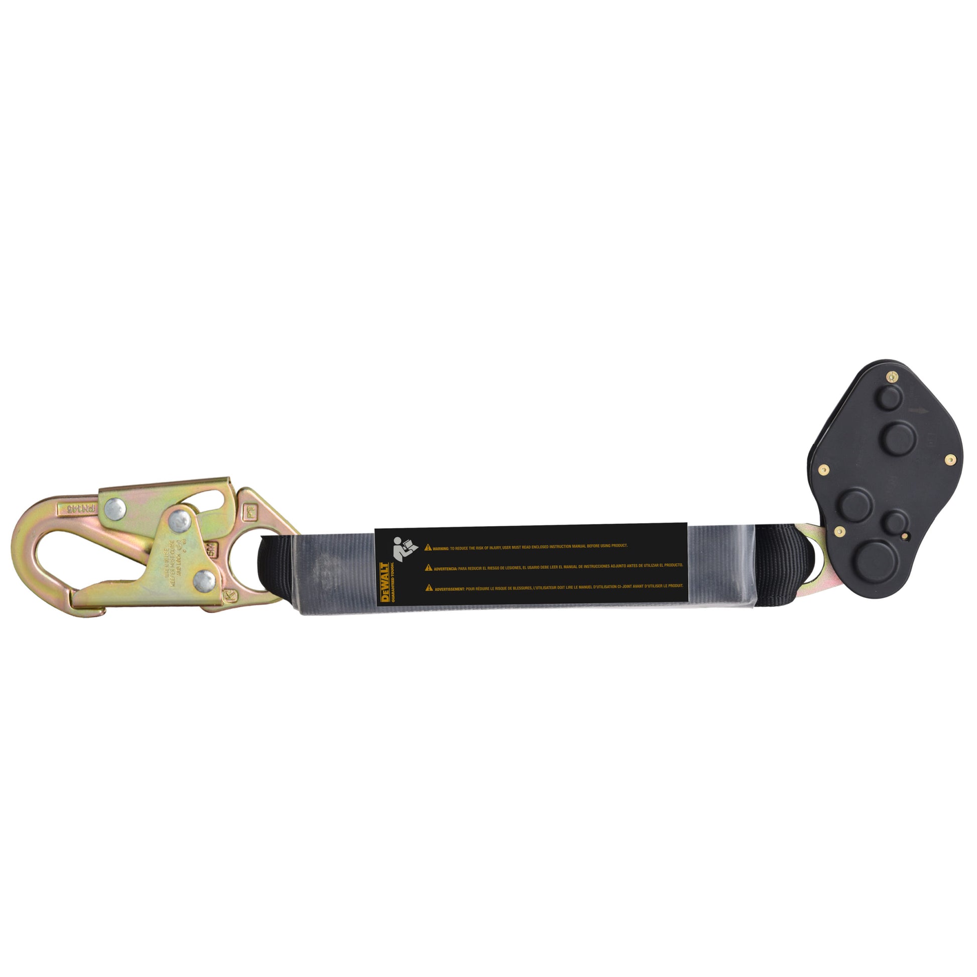 DXFP150010 DEWALT Rope Grab Removable Manual 1.5 ft. (0.4 m) Energy Absorbing Lanyard Adjustable from 1/2 in. (12 mm) to 5/8" (16mm.) Rope