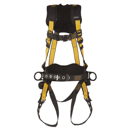 DXFP532131(L-XL) DEWALT D3000 HARNESS Vest Style, w/belt 5-Point, Back and Side D-Rings, QC Chest, TB Legs