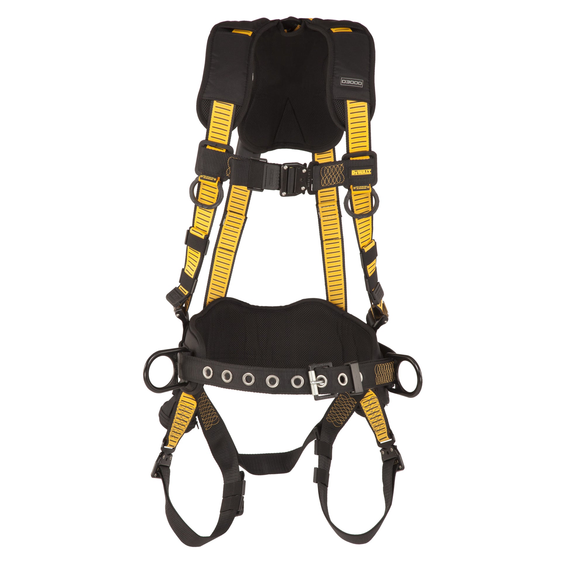 DXFP532132(L-XL) DEWALT® D3000 HARNESS Vest Style, w/belt 5-Point, Back and Side D-Rings, QC Chest, QC Legs