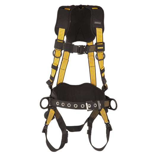 DXFP532132(L-XL) DEWALT® D3000 HARNESS Vest Style, w/belt 5-Point, Back and Side D-Rings, QC Chest, QC Legs