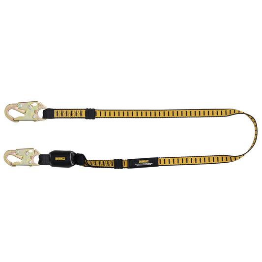 DXFP611100 DEWALT 6 ft.(1.8m.) Single Leg Lanyard External Absorber, with Snap hooks on Both Ends