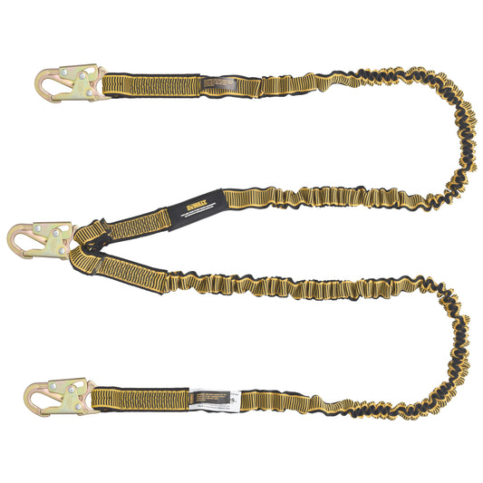 DXFP612120 DEWALT 6 ft. (1.8 m) Lanyard, Twin, Internal Absorber Lanyard with Steel Snap hooks on All Ends