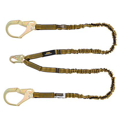 DXFP612130 DEWALT 6 ft. (1.8 m) Lanyard, Twin, Internal Absorber with Steel Snap hooks on D-Ring End and Steel Rebar Hooks on Anchor End